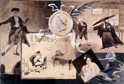 Illustrations for the Opera The Barber of Seville, by Gioachino Rossini by Italian School
